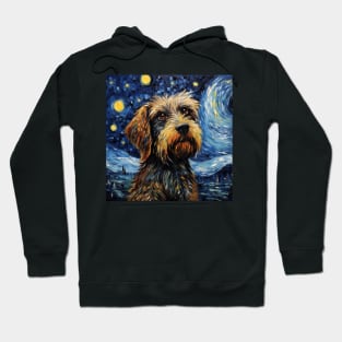 Wirehaired Pointing Griffon painted by Vincent Van Gogh Hoodie